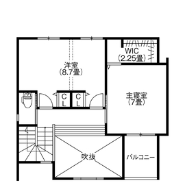 【一宮市三ツ井/街なかモデル/アサヒグローバルホーム】電気代・ガソリン代「ゼロ」を目指す、新時代の家の間取り図(2階)