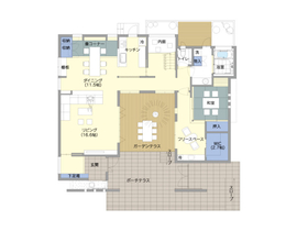 岡山店 モデルハウスの間取り図(1階)