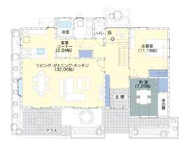 福山店 モデルハウスの間取り図(1階)