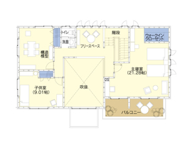 福山店 モデルハウスの間取り図(2階)