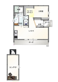 【平屋×ミニマムな暮らし×コンパクト設計】佐野市吉水駅前モデルハウス｜注文住宅の新しいカタチの間取り図(1階)