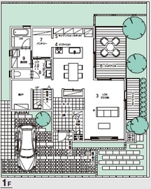 桧家住宅　東松山展示場の間取り図(1階)