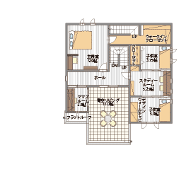 桧家住宅　西川田展示場の間取り図(2階)