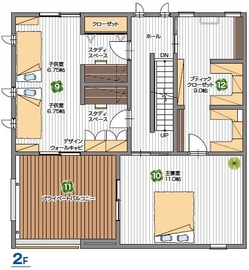 桧家住宅　太田イオン展示場の間取り図(2階)