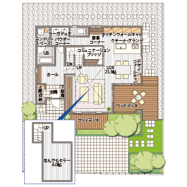 桧家住宅　福島展示場の間取り図(1階)