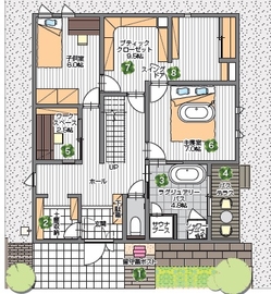 桧家住宅　川崎中原展示場の間取り図(1階)