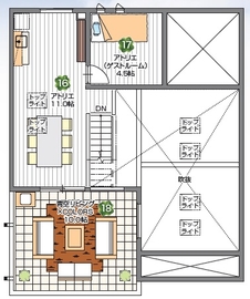 桧家住宅　川崎中原展示場の間取り図(3階)
