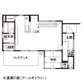 マチかど展示場「清須西市場の家（アールギャラリー）（Fの家）」｜住宅地に建つ“リアルサイズの展示場”の間取り図(1階)