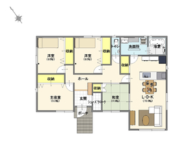 【タナカホームズ　阿品台モデルハウス】家族みんなが安心して暮らせる、おしゃれな「平屋」を公開の間取り図(1階)