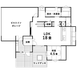 酒田市YUCACOモデルハウスの間取り図(1階)