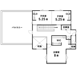 酒田市YUCACOモデルハウスの間取り図(2階)
