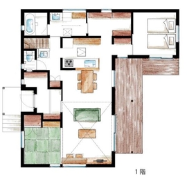 コタニの元気な家　【狭間が丘モデルハウス】の間取り図(１階)