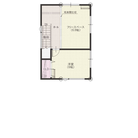 富山市西荒屋モデルハウスの間取り図(2階)
