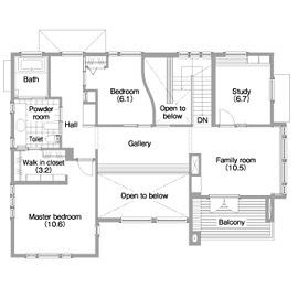 スウェーデンハウス 宇都宮モデルハウスの間取り図(2階)