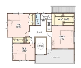 上田市/御所モデルハウス「テクノストラクチャー」の間取り図(2階)