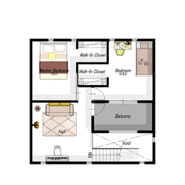 【ラックハウジング/八尾/お子様歓迎/駐車場有】モデルハウス「casa cube4×4」の間取り図(2階)