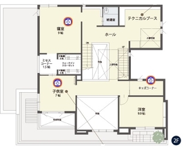 東宝ホーム　RKB住宅展小倉南店展示場の間取り図(2階)