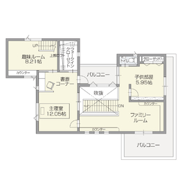 東宝ホーム hitマリナ通り住宅展示場の間取り図(2階)