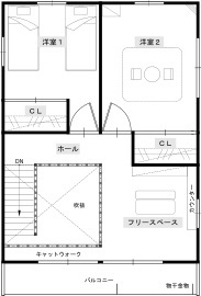 サイエンスホーム　草加展示場の間取り図(2階)