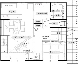 サイエンスホーム　岡崎展示場の間取り図(1階)