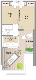 ゼロホーム｜京都南インター展示場「BASE3マチナカ」の間取り図(3階)