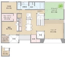 ゼロホーム｜伊丹展示場「BASE3 styleN」の間取り図(2階)