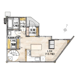 【三洋ハウス】鹿児島市武3丁目モデルハウス （CASA LAFE）の間取り図(1階)