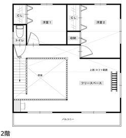 サイエンスホーム大阪北摂展示場の間取り図(2階)