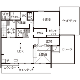 【熊本市東区】Lib Work熊日RKK住宅展店 「Afternoon Tea HOUSE」モデルハウスの間取り図(1階)