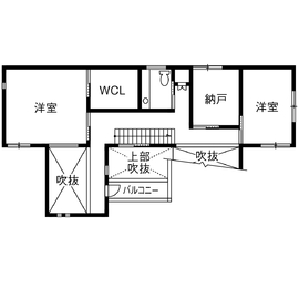木と漆喰　十津川の家　池田住宅展示場の間取り図(2階)