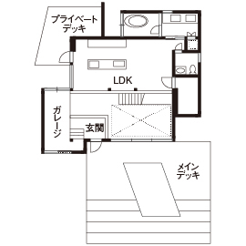 【サンワカンパニー】ASOLIEモデルハウスの間取り図(1階)