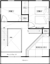 サイエンスホーム金沢展示場の間取り図(2階)