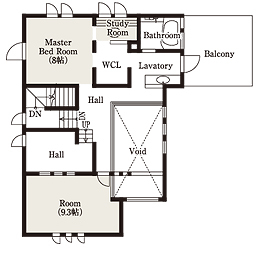 仙台モデルハウスの間取り図(2階)