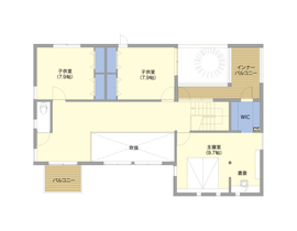 盛岡店 モデルハウスの間取り図(2階)