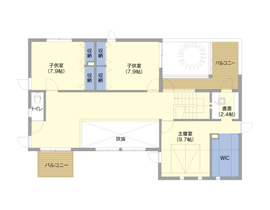 太田店 モデルハウスの間取り図(2階)