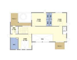 長野店 モデルハウスの間取り図(2階)