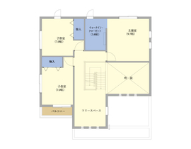 松本店 モデルハウスの間取り図(2階)